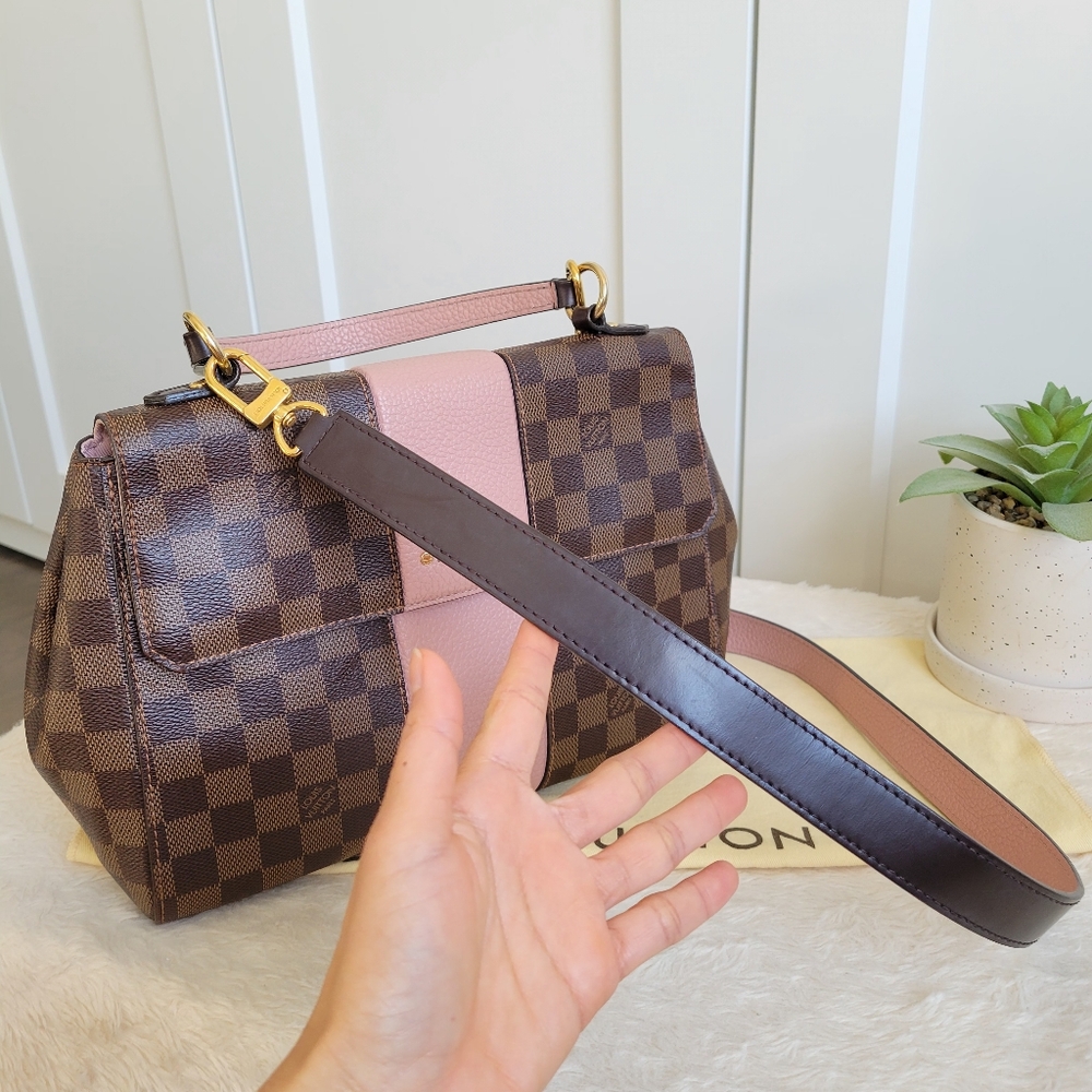 💕BEAUTIFUL Crossbody Louis Vuitton Bond Street MM Damier Ebene Rose Ballerine - Picture 4 of 16